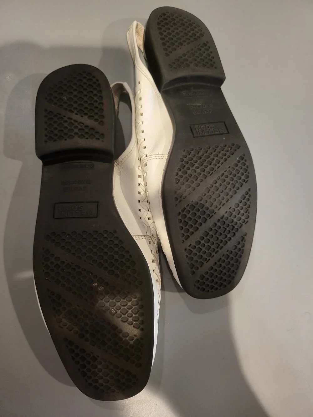Bellini Breeze White Leather Woven Slingback Flats 7.5W